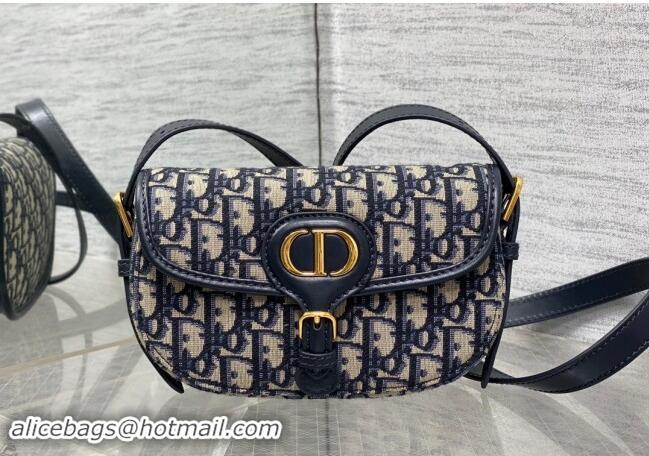 Best Quality Dior Bobby East-West Bag in Dior Oblique Jacquard M9042 Blue 2024