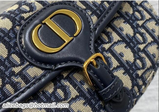 Best Quality Dior Bobby East-West Bag in Dior Oblique Jacquard M9042 Blue 2024