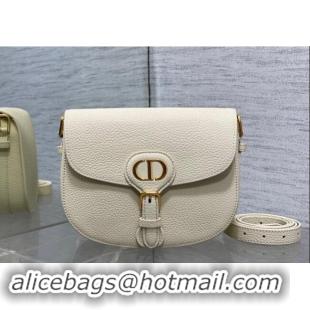 Top Quality Dior Medium Bobby Bag in Grained Calfskin M9042 White 2024