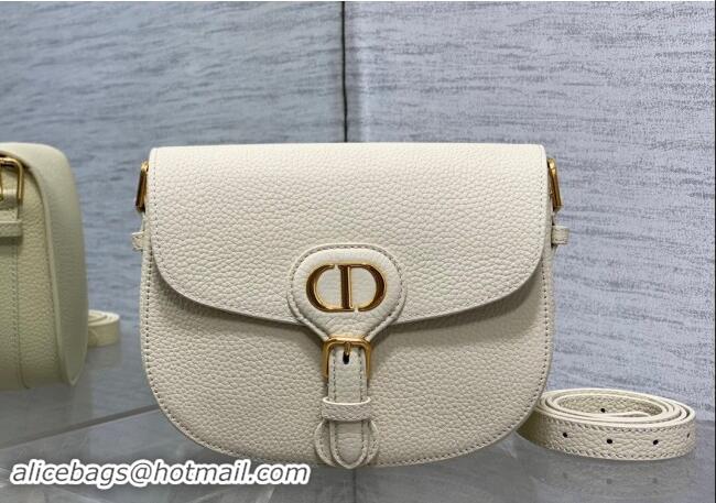 Top Quality Dior Medium Bobby Bag in Grained Calfskin M9042 White 2024