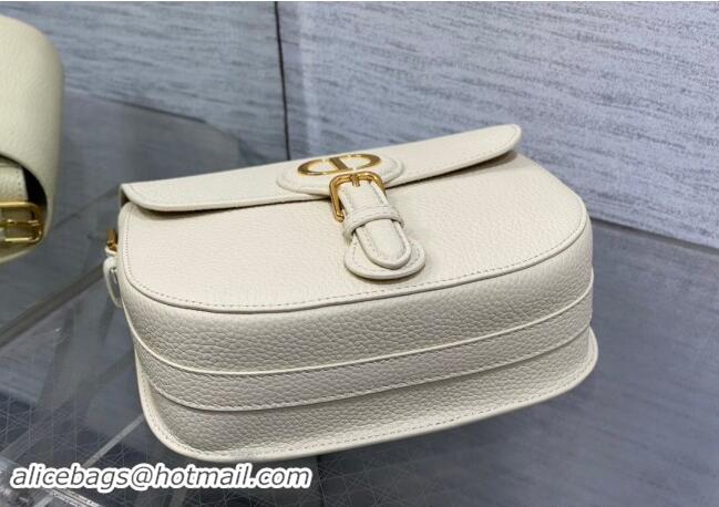 Top Quality Dior Medium Bobby Bag in Grained Calfskin M9042 White 2024