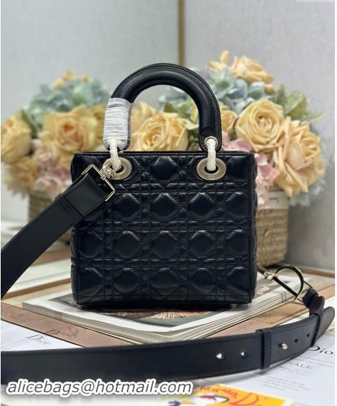 Trendy Design Dior Small Lady Dior Bag in Cannage Lambskin with Letters Chain CD2028 Black 2024