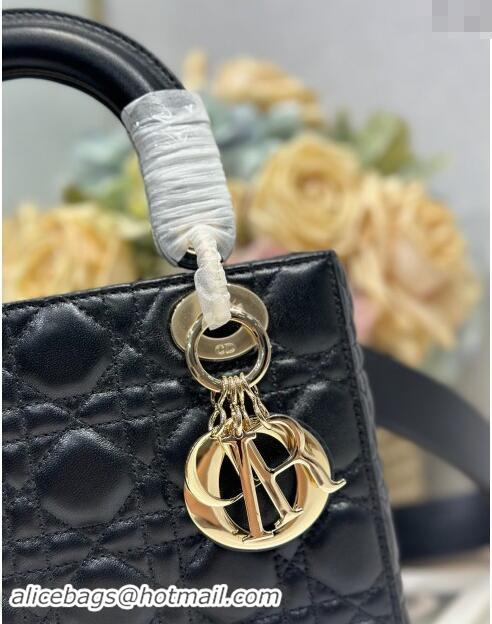 Trendy Design Dior Small Lady Dior Bag in Cannage Lambskin with Letters Chain CD2028 Black 2024