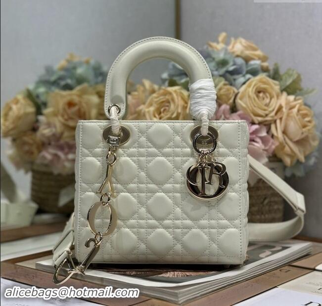 Well Crafted Dior Small Lady Dior Bag in Cannage Lambskin with Letters Chain CD2028 White 2024