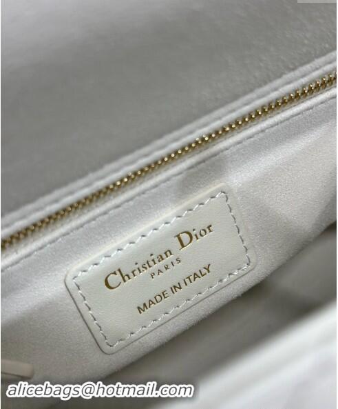 Well Crafted Dior Small Lady Dior Bag in Cannage Lambskin with Letters Chain CD2028 White 2024