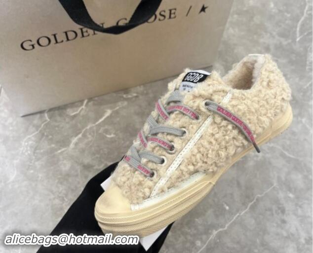 Discount Golden Goose V-Star Sneakers in shearling allover with silver glitter star 1113009