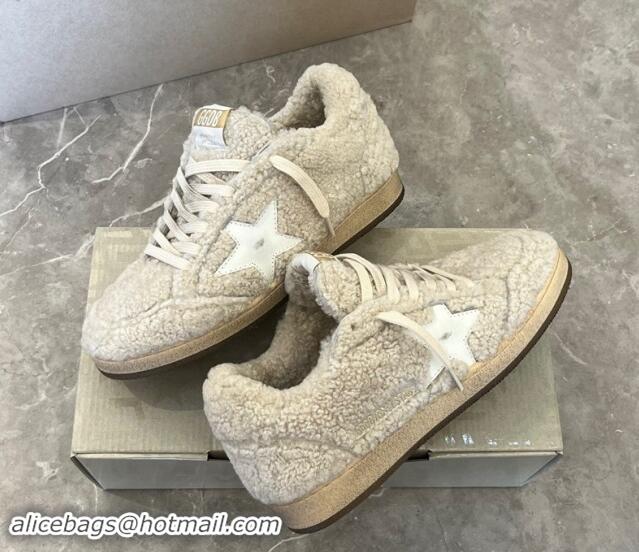 Unique Style Golden Goose Ball Star Sneakers in shearling allover with white leather star 1113013