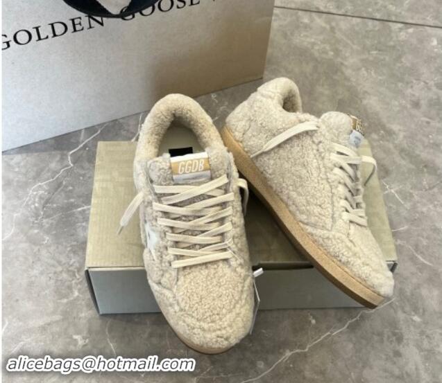 Unique Style Golden Goose Ball Star Sneakers in shearling allover with white leather star 1113013