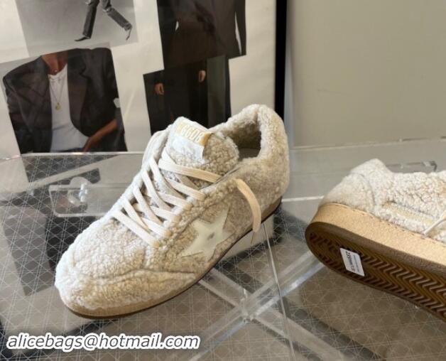 Unique Style Golden Goose Ball Star Sneakers in shearling allover with white leather star 1113013