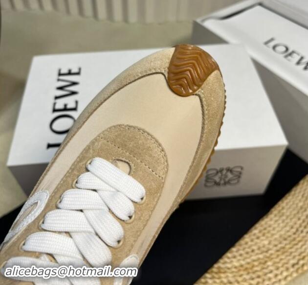 Sophisticated Loewe Flow Runner Sneakers in Nylon and Suede Bege 1113061