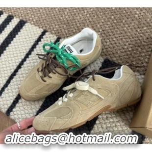 Stylish New Balance X Miu Miu 530 SL Suede Sneakers 5E165E Brown 110445