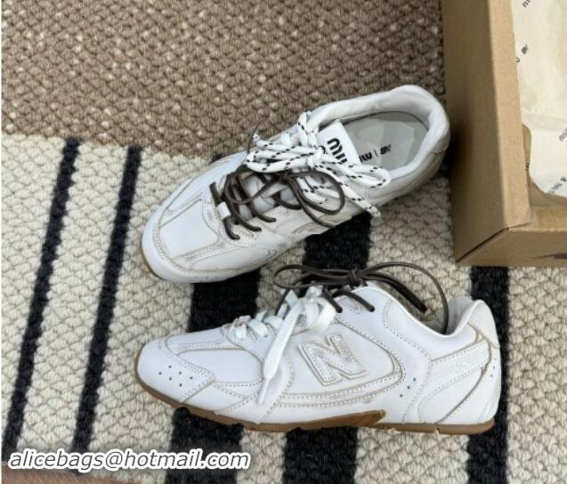 Best Price New Balance X Miu Miu 530 SL Leather Sneakers 5E165E White 4110447