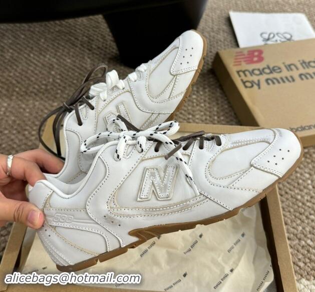 Best Price New Balance X Miu Miu 530 SL Leather Sneakers 5E165E White 4110447