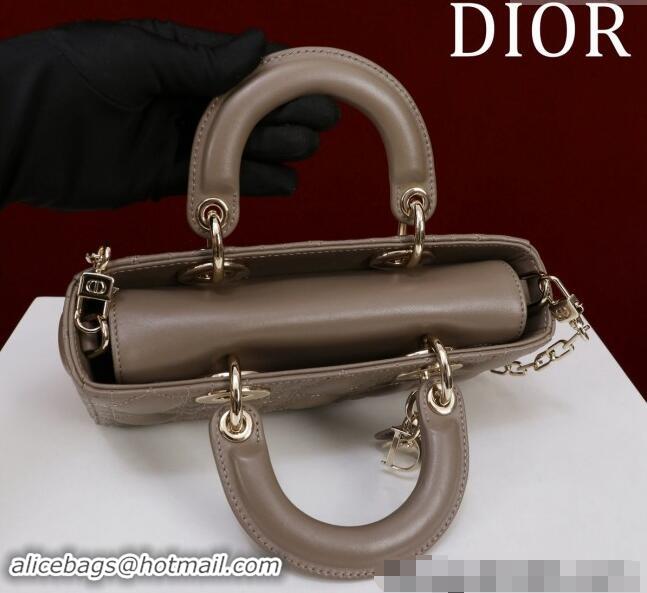 Cheapest Dior Small Lady D-Joy Bag in Cannage Lambskin M0541 Khaki 2024