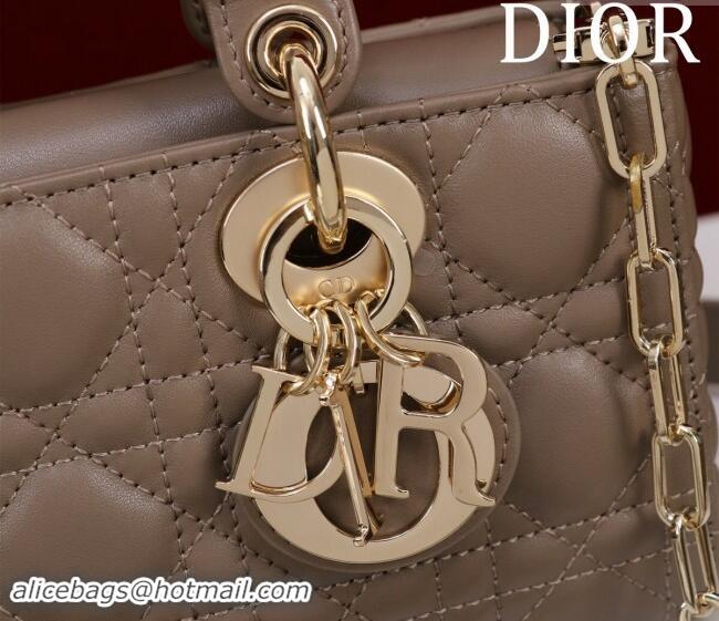 Cheapest Dior Small Lady D-Joy Bag in Cannage Lambskin M0541 Khaki 2024