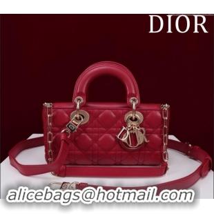 Buy Discount Dior Small Lady D-Joy Bag in Cannage Lambskin M0541 Red 2024