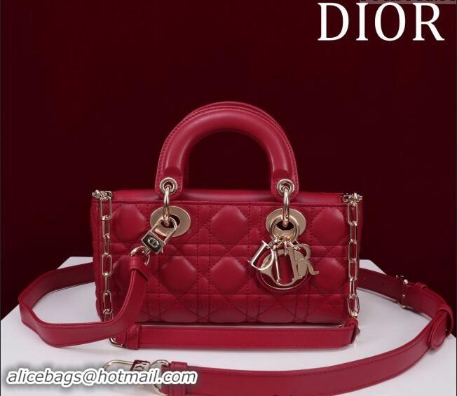 Buy Discount Dior Small Lady D-Joy Bag in Cannage Lambskin M0541 Red 2024