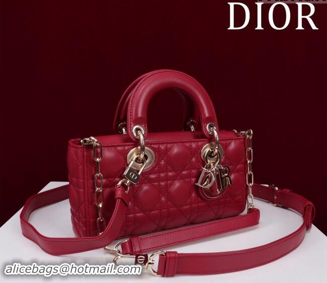 Buy Discount Dior Small Lady D-Joy Bag in Cannage Lambskin M0541 Red 2024