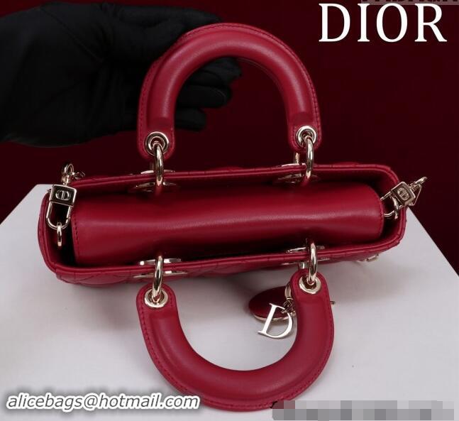 Buy Discount Dior Small Lady D-Joy Bag in Cannage Lambskin M0541 Red 2024