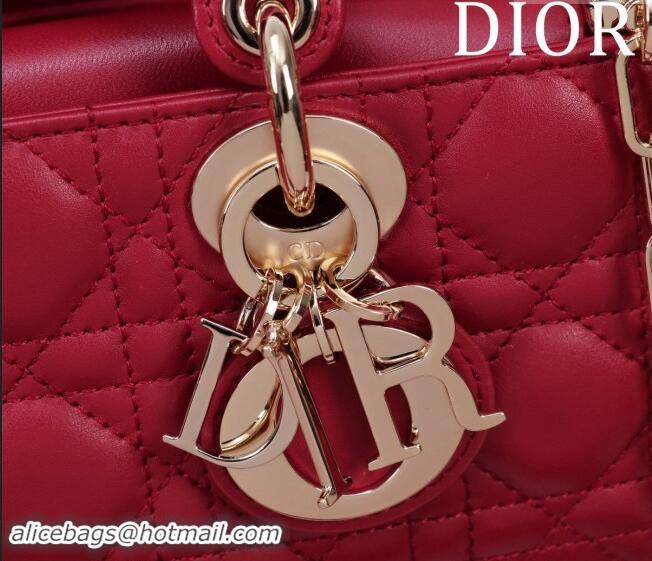 Buy Discount Dior Small Lady D-Joy Bag in Cannage Lambskin M0541 Red 2024