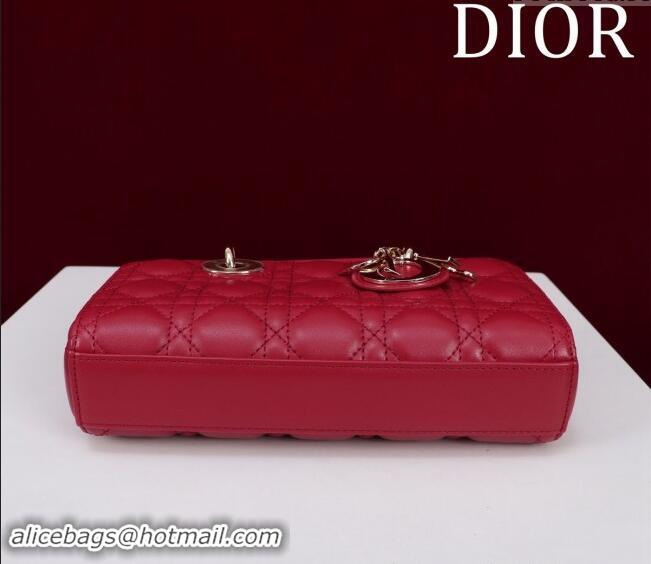 Buy Discount Dior Small Lady D-Joy Bag in Cannage Lambskin M0541 Red 2024