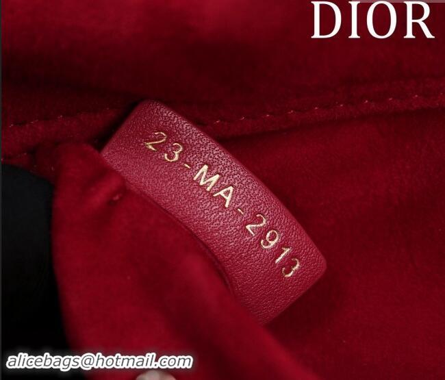 Buy Discount Dior Small Lady D-Joy Bag in Cannage Lambskin M0541 Red 2024