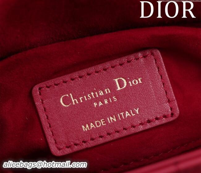 Buy Discount Dior Small Lady D-Joy Bag in Cannage Lambskin M0541 Red 2024