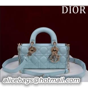 Promotional Dior Small Lady D-Joy Bag in Cannage Lambskin M0541 Light Blue 2024