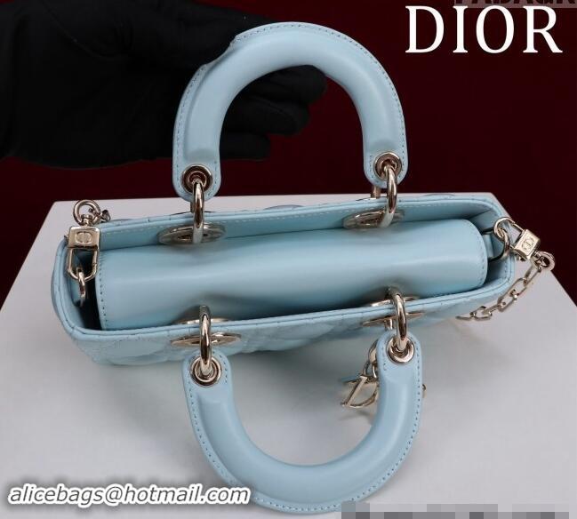 Promotional Dior Small Lady D-Joy Bag in Cannage Lambskin M0541 Light Blue 2024