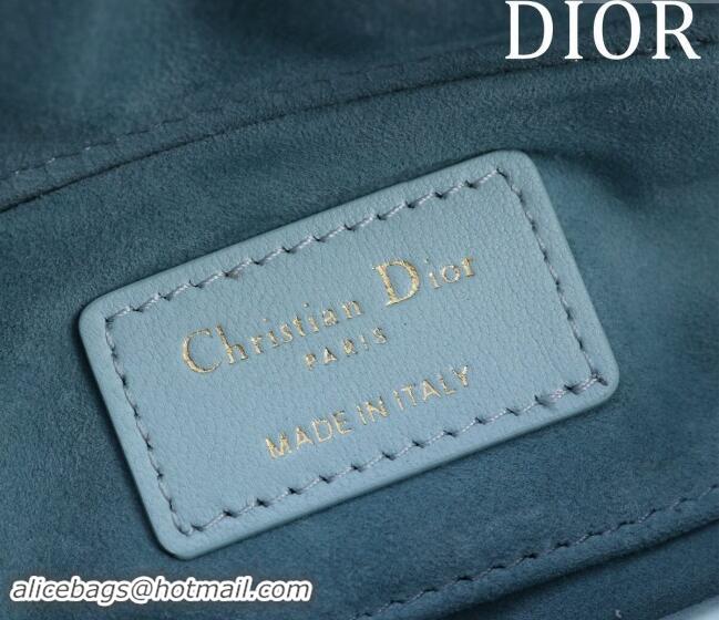 Promotional Dior Small Lady D-Joy Bag in Cannage Lambskin M0541 Light Blue 2024