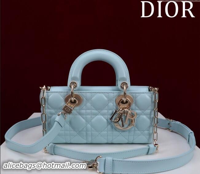 Promotional Dior Small Lady D-Joy Bag in Cannage Lambskin M0541 Light Blue 2024