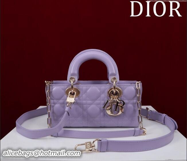 Top Quality Dior Small Lady D-Joy Bag in Cannage Lambskin M0541 Light Purple 2024