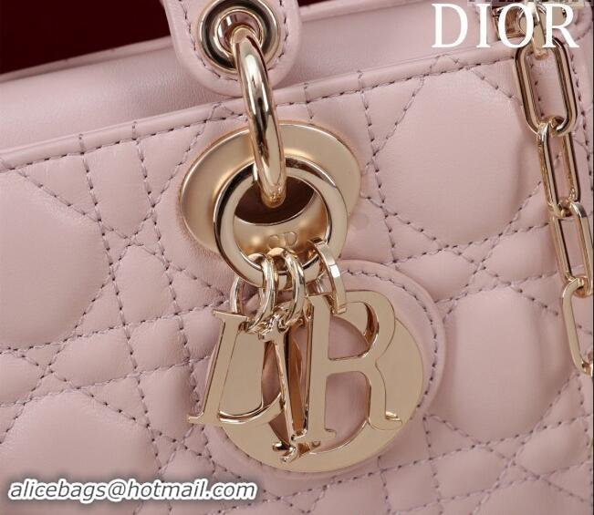 Low Cost Dior Small Lady D-Joy Bag in Cannage Lambskin M0541 Light Pink 2024