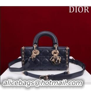 Good Product Dior Small Lady D-Joy Bag in Cannage Lambskin M0541 Dark Blue 2024