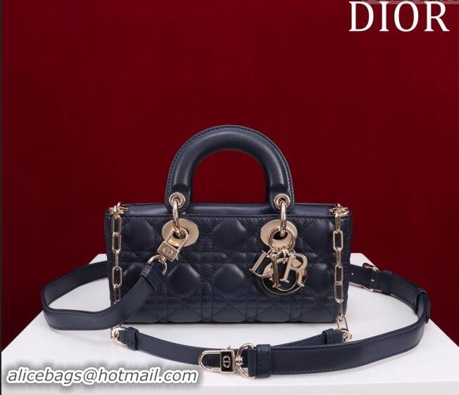 Good Product Dior Small Lady D-Joy Bag in Cannage Lambskin M0541 Dark Blue 2024