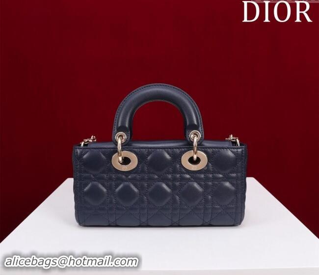 Good Product Dior Small Lady D-Joy Bag in Cannage Lambskin M0541 Dark Blue 2024