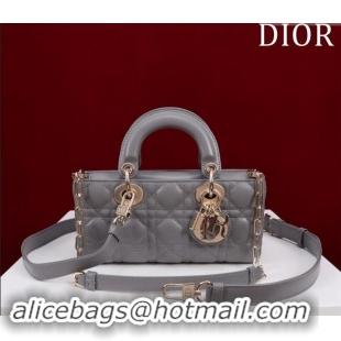 Cheap Design Dior Small Lady D-Joy Bag in Cannage Lambskin M0541 Grey 2024