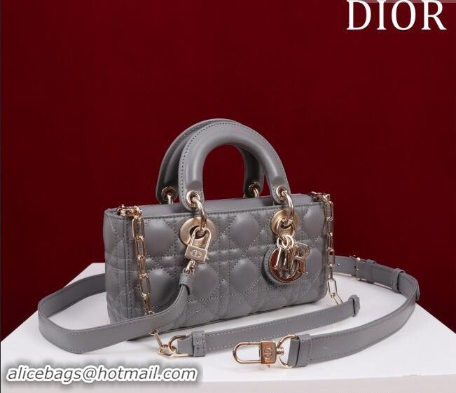 Cheap Design Dior Small Lady D-Joy Bag in Cannage Lambskin M0541 Grey 2024