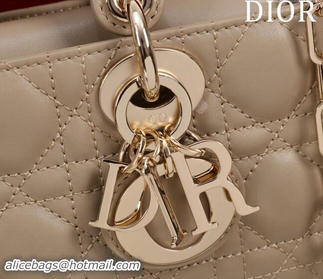 Best Price Dior Small Lady D-Joy Bag in Cannage Lambskin M0541 Beige 2024