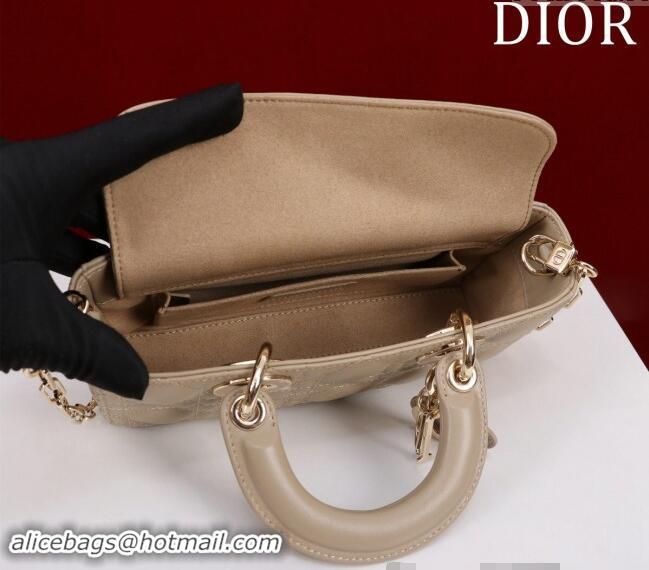 Best Price Dior Small Lady D-Joy Bag in Cannage Lambskin M0541 Beige 2024