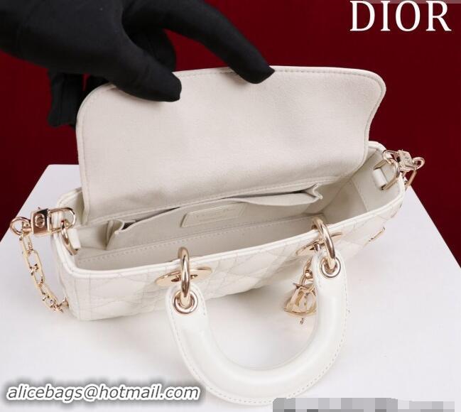 Hot Sell Dior Small Lady D-Joy Bag in Cannage Lambskin M0541 White 2024