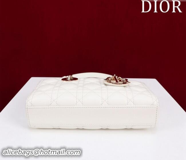 Hot Sell Dior Small Lady D-Joy Bag in Cannage Lambskin M0541 White 2024