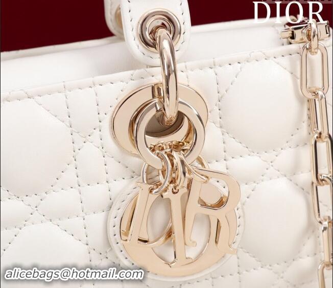 Hot Sell Dior Small Lady D-Joy Bag in Cannage Lambskin M0541 White 2024