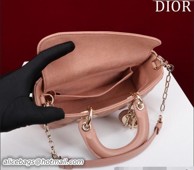 Fashion Discount Dior Small Lady D-Joy Bag in Cannage Lambskin M0541 Light Pink 2024