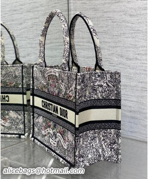 Pretty Style Dior Small Dior Book Tote bag in Latte White Embroidery with Multicolor Dior Around the World Motif D2048 2