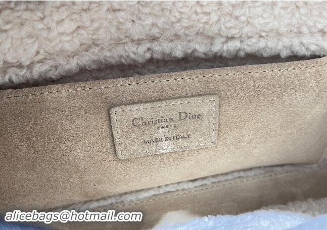 Good Product Dior Lady D-Joy Small Bag in Beige Suede and White Shearling D2062 2024