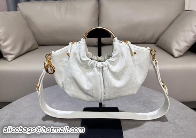 Top Grade Dior Walk in Dior Purse Bag in Macrocannage Calfskin D2077 White 2024