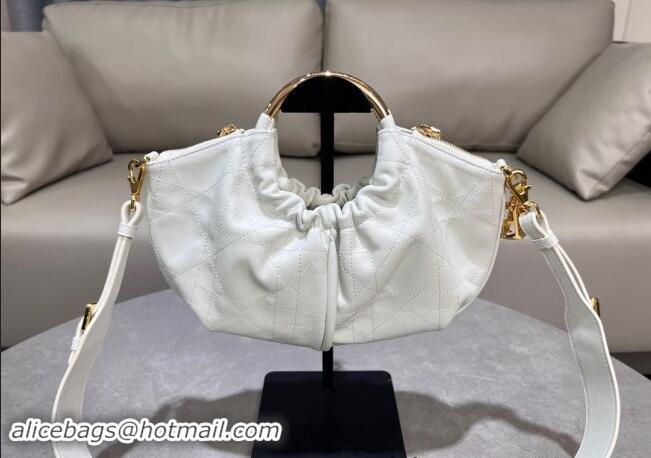 Top Grade Dior Walk in Dior Purse Bag in Macrocannage Calfskin D2077 White 2024