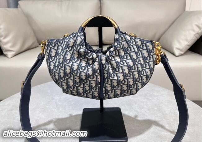 Best Grade Dior Walk in Dior Purse Bag in Dior Oblique Canvas D2077 Blue 2024