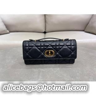 Grade Discount Dior Miss Caro Top Handle Pouch in Macrocannage Lambskin D2082 Black 2024